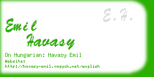 emil havasy business card